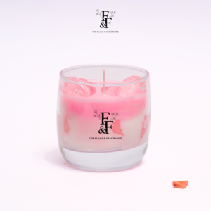 strawberry swirl glass candle