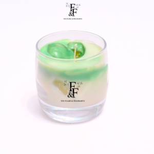 Green Glow Vanilla Glass Candle